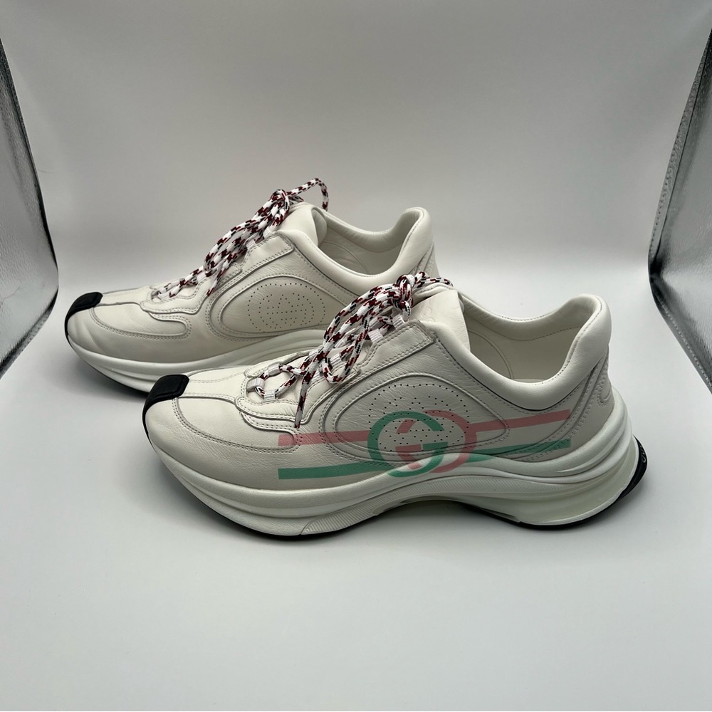 Gucci Run Interlocking GG Logo Ultralight Plutone Leather Sneakers - Picture 6 of 10